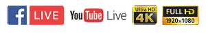 Facebook Live, Youtube Live ,4K - FullHD - HD Live streaming